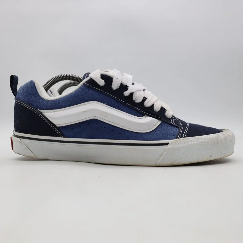 Vans Knu Skool Suede Sneaker Men's 9.5 Women's 11 White Blue Sneakers Lace Up